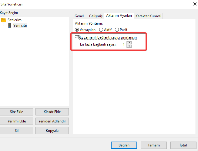 Filezilla Klasör Listesi Alınamadı Çözümü 3