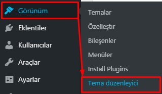 Wordpress Siteye Kod Ekleme - HTML ve PHP Kodları Ekleme 2 Wordpress Siteye Kod Ekleme 1