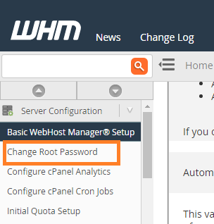 cPanel Kurulumu - Centos 7 - Detaylı Ayarları 2025 10 cPanel Root Şifresi Değiştirme