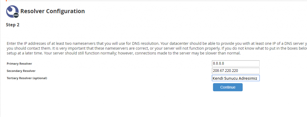 cPanel Kurulumu - Centos 7 - Detaylı Ayarları 2025 11 cPanel DNS Resolver