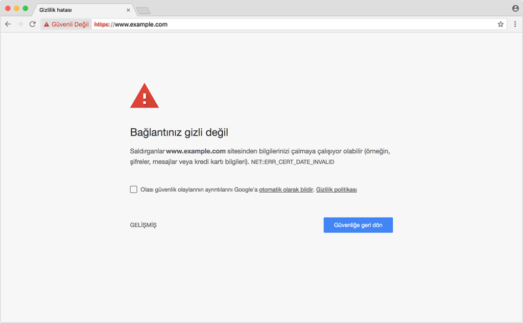 Bağlantınız Gizli Değil Hatasının Çözümü 3