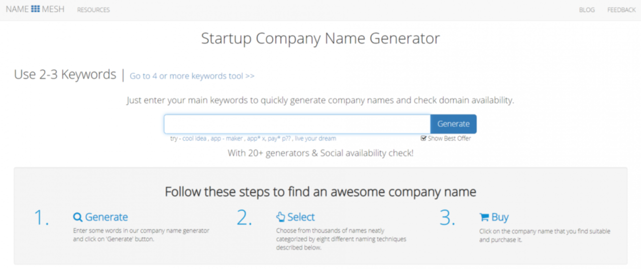 En İyi 8 Şirket İsmi Bulma Aracı 6