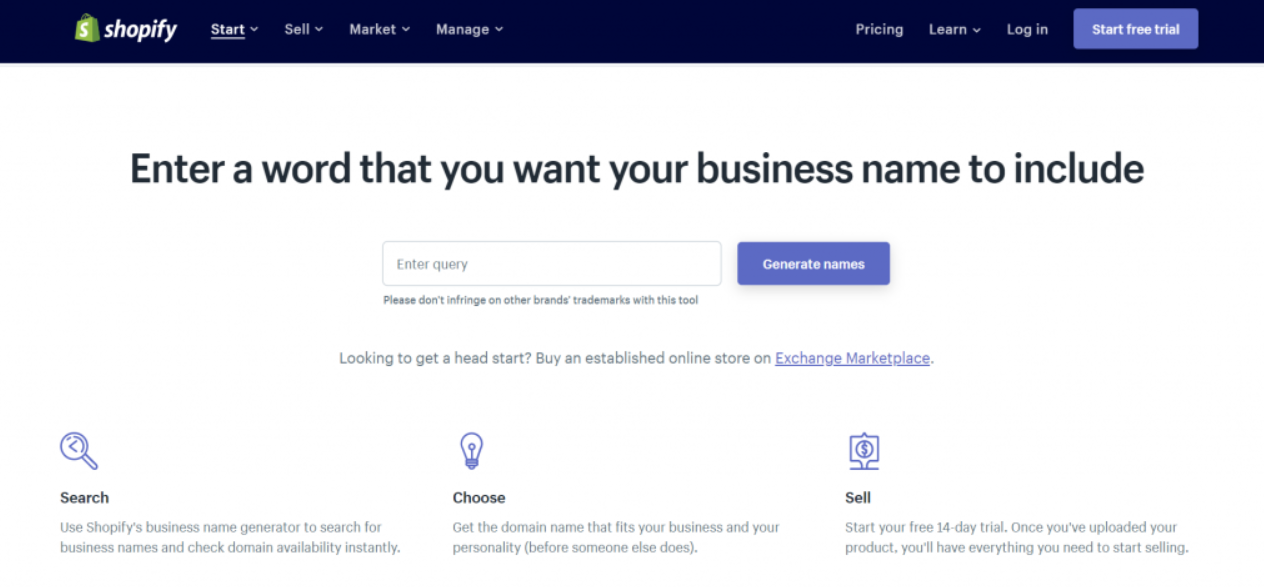 En İyi 8 Şirket İsmi Bulma Aracı 1