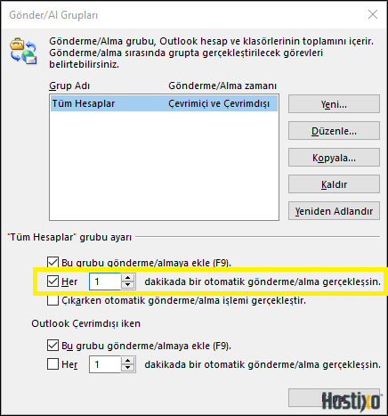 Microsoft Outlook'ta Otomatik Gönder ve Al Süresi Ayarlama 1