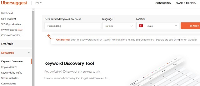 hostixo-blog-en-iyi-seo-analiz-araclari-ubersuggest-anahtar-kelime-arastirmasi