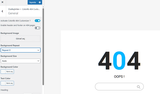 hostixo-blog-wordpress-404-sayfasi-olusturma-colorlib-404-customizer