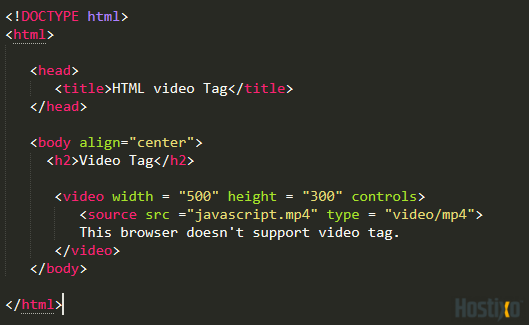 html video ekleme